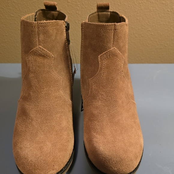 Propet Women's Suede Ankle Booties in Taupe - Picture 3 of 9